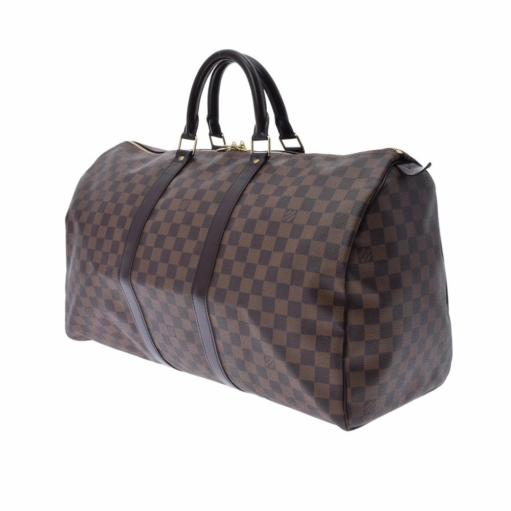 LOUIS VUITTON Damier Keepall Brown Canvas Boston Bag - Picture 2 of 9